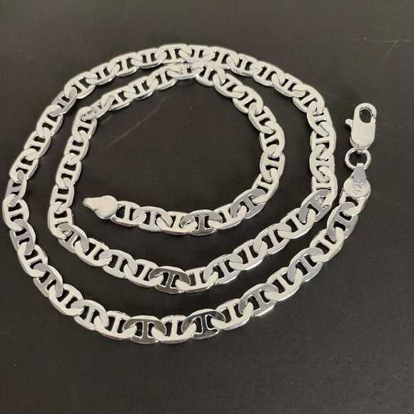 Awesome 20" Mariner Link Chain Stamped 925 Solid Sterling Silver